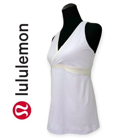 Lululemon | 12 | Lavender Deep-V Mesh Panel Athletic Tank w/ Built-In Bra W1D11S - Picture 1 of 12